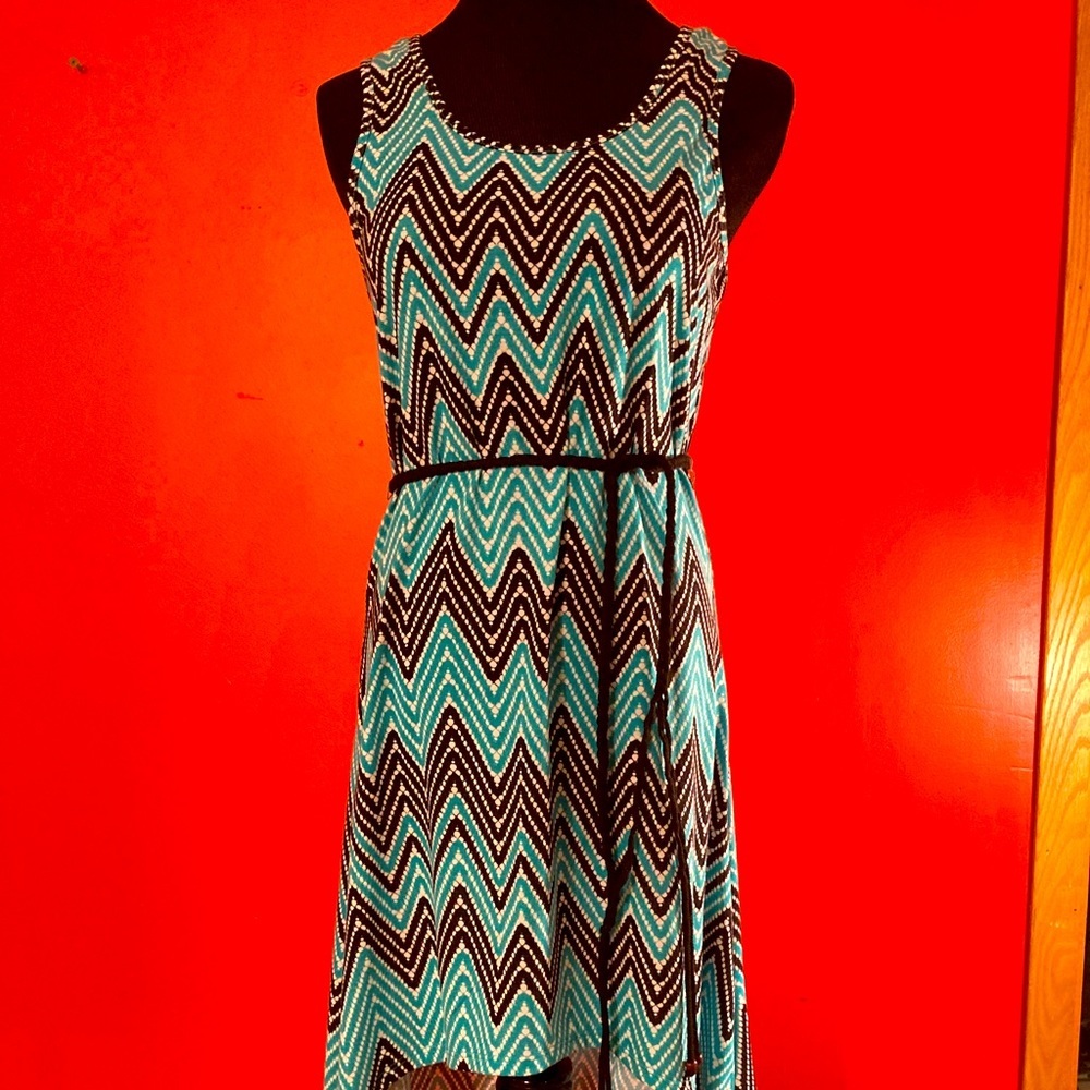 Belle de jour high low chevron summer dress